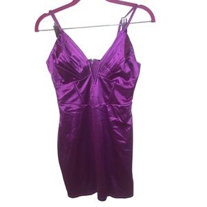 strapless open back dress La Femme 33398 Long Prom Dress Royal Purple / 6